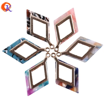 

Choose Colors 20*36MM 20Pcs/Lot Jewelry Accessories Hollow Rhombus Shape Acetic Acid Material Parts For Earring Jewelry Making