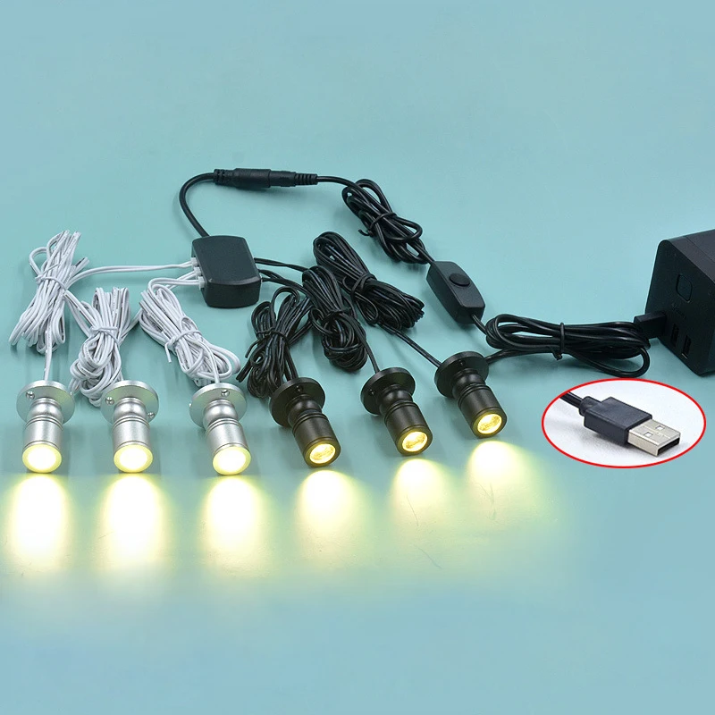 Светодиодный мини-прожектор с регулируемой яркостью 1 Вт USB 5 В для демонстрации