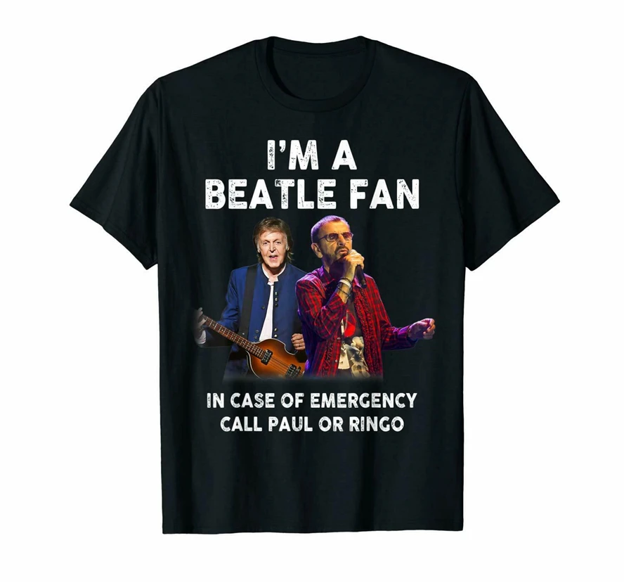 Забавный черный чехол с надписью I'm A Beatle Fan In Emergency Call Paul Or Ringo летняя футболка