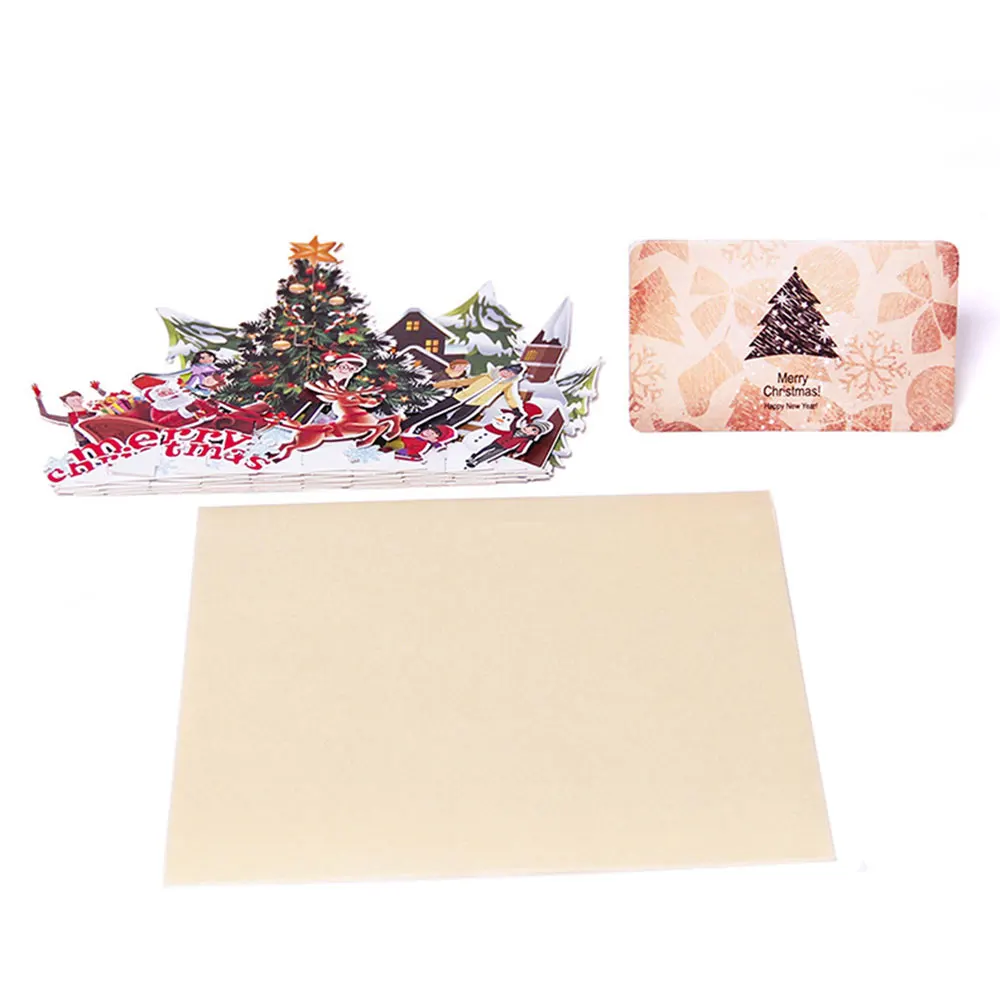 Christmas Party Postcard 3D Greeting Card Souvenirs Paper Blessing New Year Gifts Invitations Color - 4.00016E+12