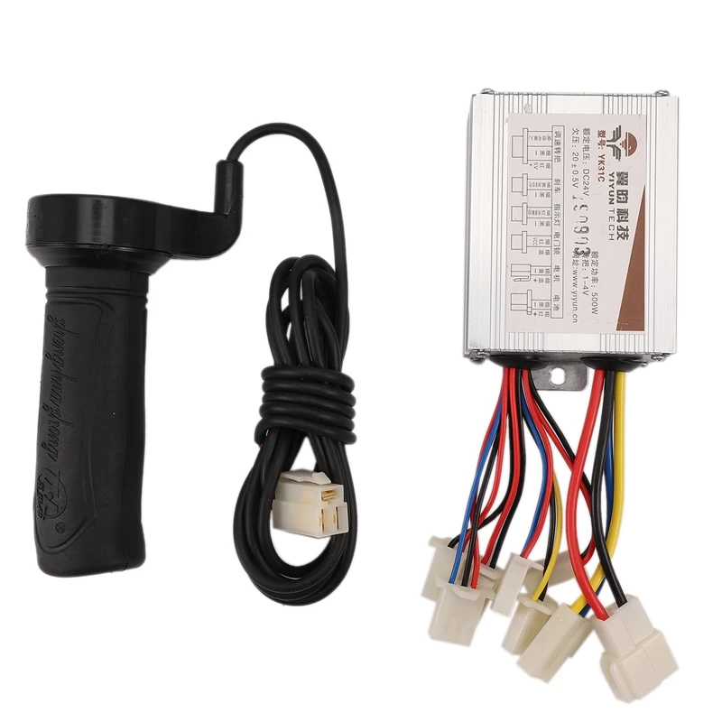 

24V 500W DC Electric Bike Motor Brushed Controller Box with Brush Controller Long Line Turn Handlebar for Electric Bicycle Scoot