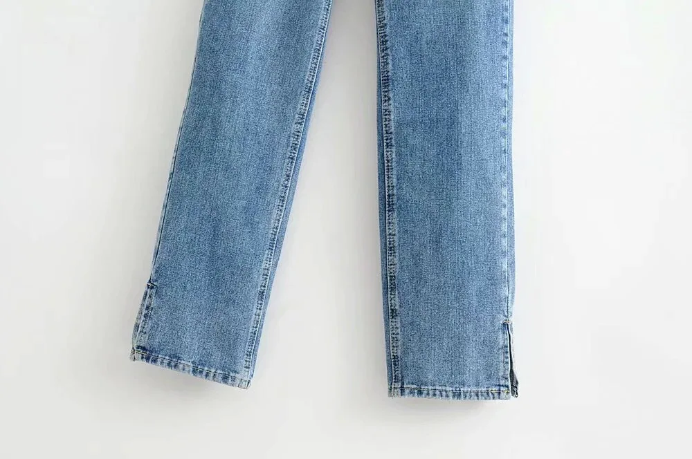 2020 Autumn Vintage High Waist Straight Floor Length Jeans Ripped Jeans Women Boyfriend Denim Pants High Street Long Trousers