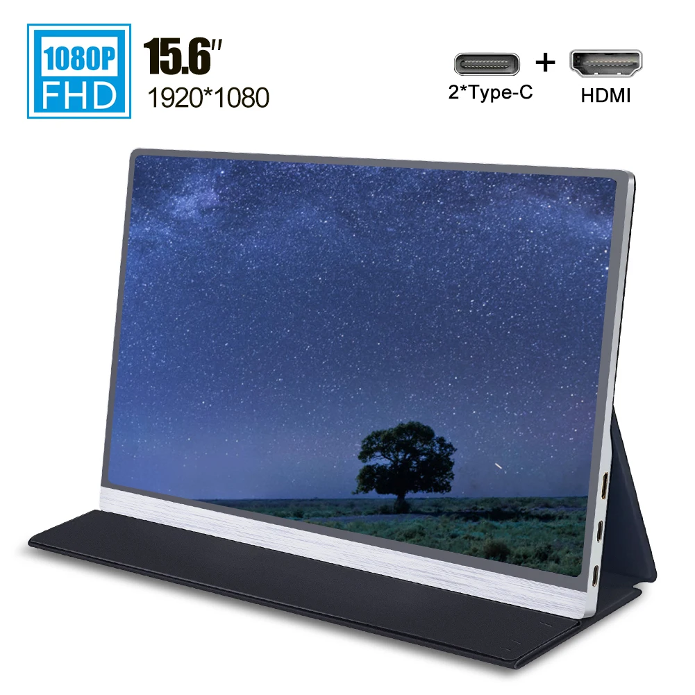 

15.6 inch Gaming Portable Monitor 1080p Built-in speaker Mobile Monitor with Type-C HDMI for Expand mobile PC PS4 NS iOS Android