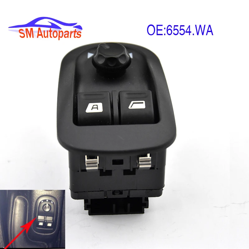 Электрический переключатель окна 6554WA для Peugeot 206 CC 206SW 306 Saloon 2007-2016 6554.WA | Автомобили
