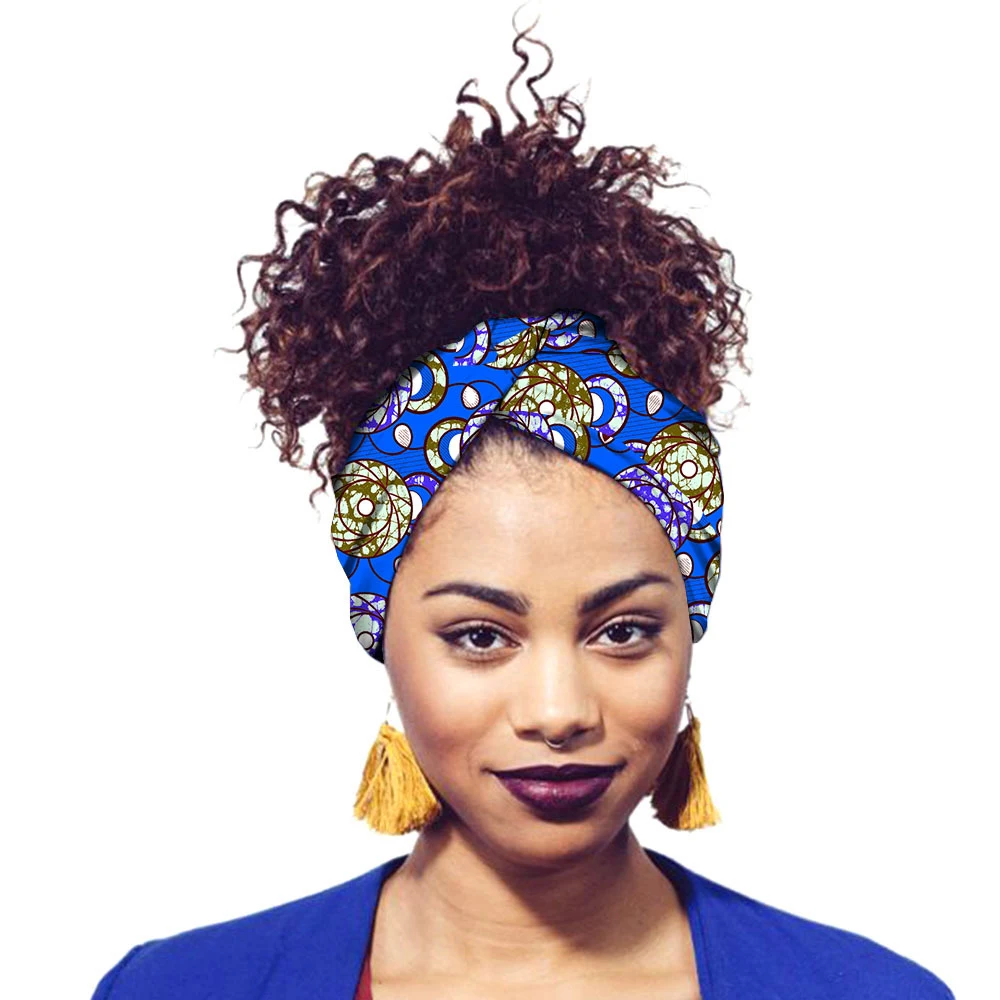 Африканский шарф женский модный принт повязка для волос повязка на голову нигерийская девушка тюрбан головной убор Анкара костюм богатый Базен Дашики одежда - Color: 19