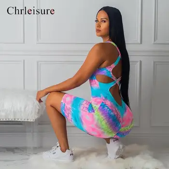 

Women Fashion Elastic Skinny Rompers Women Strap Backless Criss-Cross Hollow Playsuit 2019 Fashion Colorful Print Bodysuit