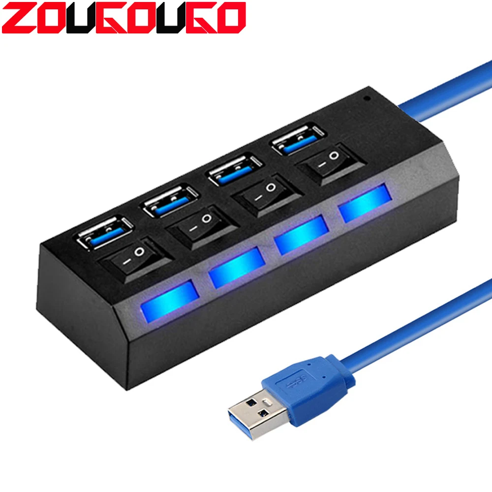 Usb hub 3.0 usb 2.0 hub divisor 4/7 multi porta expansor com interruptor de ligar/desligar usb hab adaptador de alta velocidade para computador pc|Hubs USB| - AliExpress