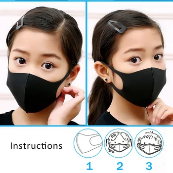 

5Pcs Sponge Mouth Mask Washable Reusable Face Mask Adult Kid for Child Kids Health Black Pink Masks