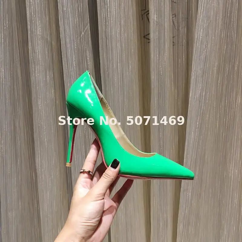 20 OLOMLB-CL Женская Роскошная обувь модельные туфли для танцев дизайнерские туфли на высоком каблуке с красной подошвой размеры 34-41, 8,5 см, Каблук 10,5 см - Цвет: CL-10.5cm heel-6