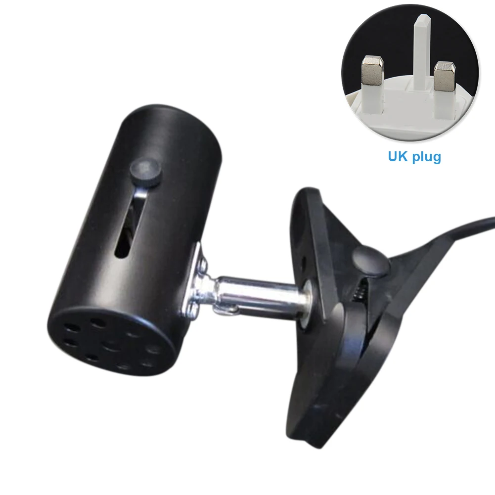 

With Switch Metal Heating Fixture Light Clamp Bulb Clip Reptile UVA+UVB Turtle Pet Habitat Fish Tank Lamp Holder Base Stand