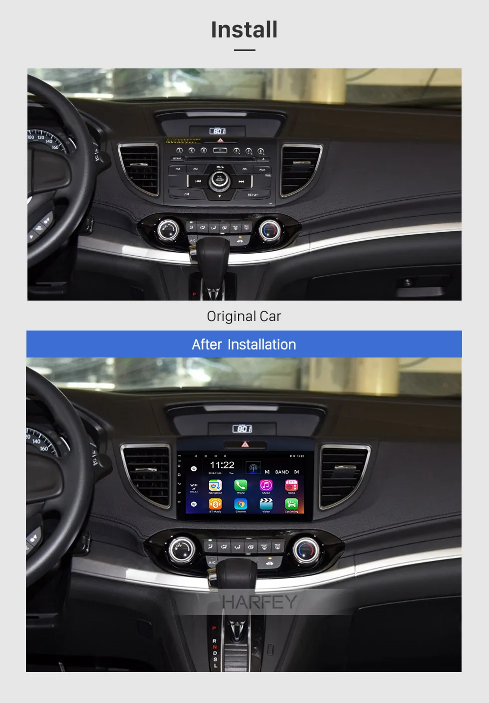Best Harfey GPS Navigation 9" Android 8.1/9.0 For 2011-2015 Honda CRV Remote Control Bluetooth Touch Screen car multimedia player 1 Best Harfey GPS Navigation 9" Android 8.1/9.0 For 2011-2015 Honda CRV Remote Control Bluetooth Touch Screen car multimedia player 1