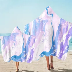 Parent-child Microfiber Hooded Cloak Beach Towel Fashion Print Kids Adult Wetsuit Swimming Changing Robe With Cloak Bath Towels