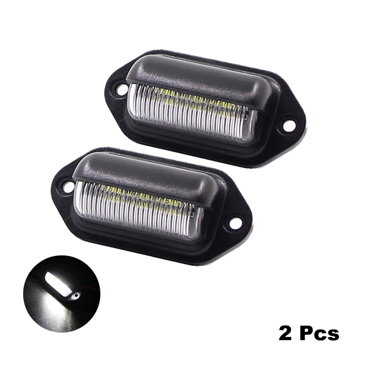 2PCS-6led Nlpearl 2x12 V 6 светодиодный светильник для номерного знака для лодок, мотоциклов, авто прицепов, грузовиков, Белая светодиодная лампа для номерного знака, автомобильный светильник в сборе - Цвет: 2PCS-6led