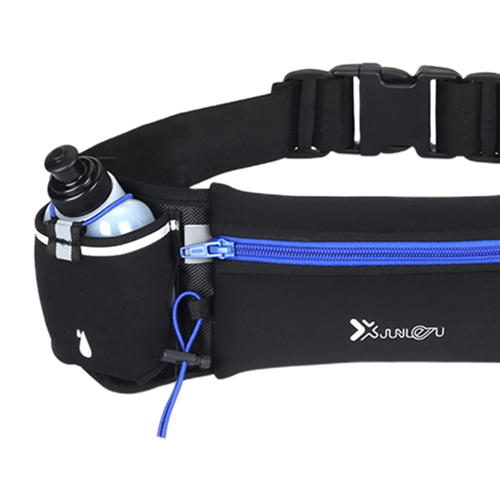 Running Belt Waist Neoprene Unisex Running Belt with Water Bottle Adjustable Straps Outdoor Sports Jogging Bum Bag 