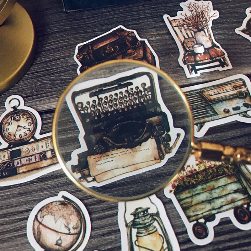 Vintage furniture old appliances typewriters materials stickers DIY Creative Junk journal Photo Scrapbooking Decoration Stickers decorative stickers,diy scrapbooking accessories