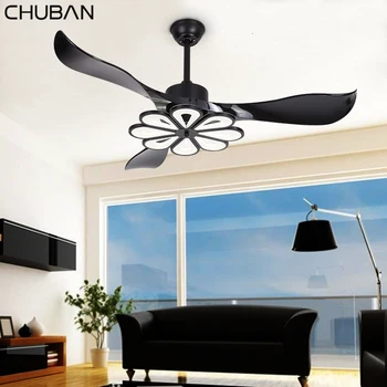 

Fashion LED Modern Ceiling Light Fan Black Ceiling Fans With Lights Home Decorative Room Fan Lamp DC Ceiling Fan Remote Control