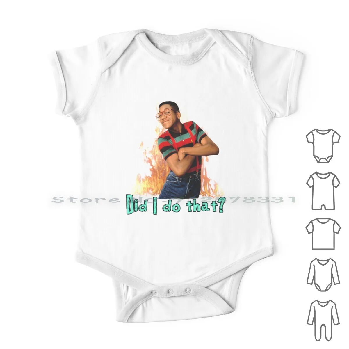 

Steve Urkel-Did I Do That  Newborn Baby Clothes Rompers Cotton Jumpsuits Steve Urkel Family Matters Jaleel White Sitcom Fire