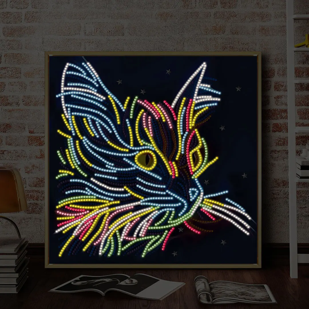 5D Luminous Diamond Painting Butterfly Night Animal Kits for Adults Kids Glow in The Dark Beads Diamond Art Painting Pictures