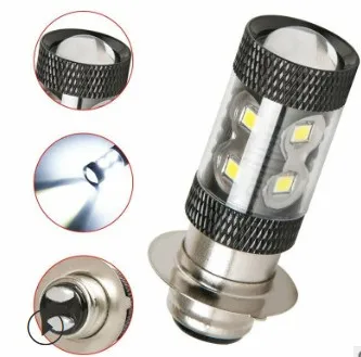 2pcs P15D H6 LED Motorcycle Bike Moped Scooter ATV Headlight Bulb White 6000K Motorbike DRl Daytime Light For Yamaha