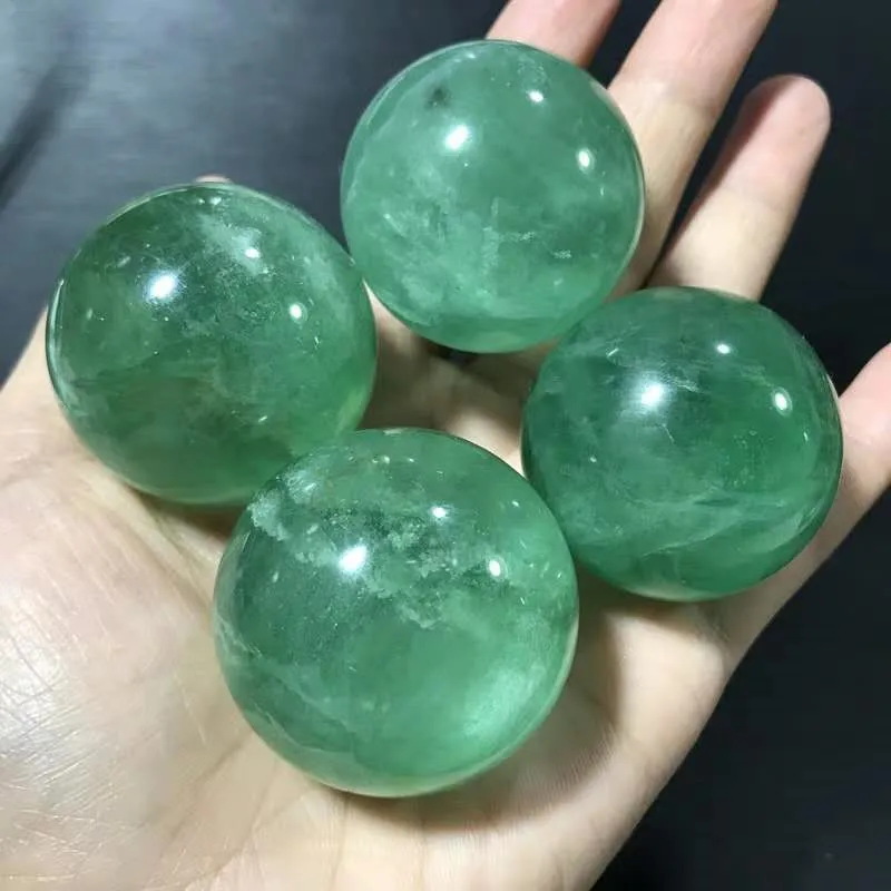 

New arrivals minerals polished natural green fluorite quartz crystal ball sphere for gift