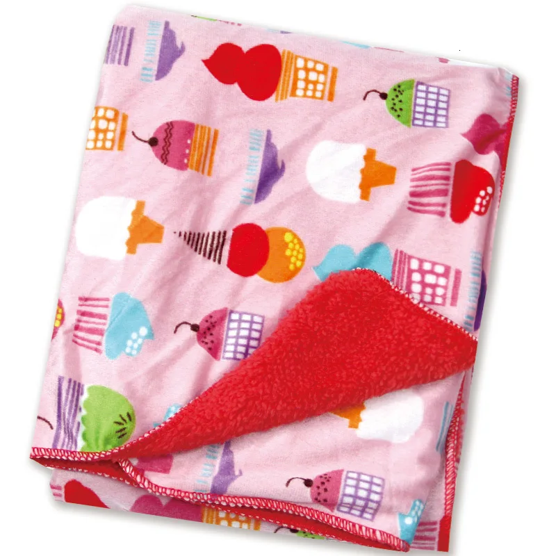Детское одеяло, уплотненное, Двухслойное, Коралловое, флисовое, для младенцев, пеленка, конверт, коляска, обертка для новорожденных, постельные принадлежности, одеяло s, чехол для коляски - Цвет: PJ3707E
