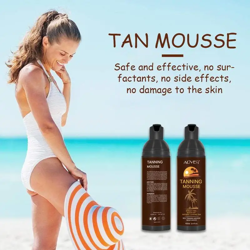 Tanning Mousse Bronze Tanning Face Skin Cream Wheat Color Melanin Nourishing Skin Solarium Makeup