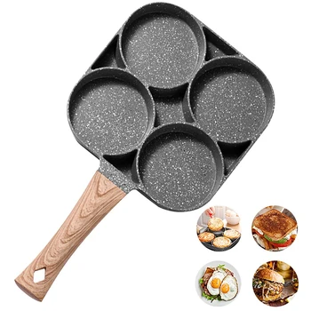 

Wonderlife Egg Cooker Frying Pan 4-Cups Non-stick Cookware Aluminium Alloy Fried Egg Cooker Egg Poacher Steak Pan Breakfast