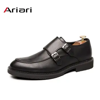 

Retro Men Dress Shoes Brogue Style Party Leather Formal Shoes Wedding Shoes Men Flats Leather Oxfords Slip on Fashion Loafers