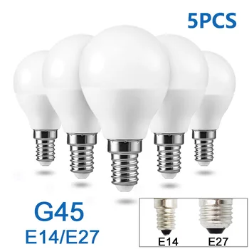 

5PCS/Lot G45 E27 E14 AC 180-265V 6W LED Bulb CCT Dimmable Lampada Ampoule Globe Ball Light Retro Edison Indoor Home Decor