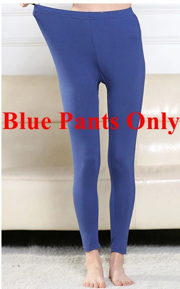 blue pants only Mferlier осеннее женское термобелье больших размеров 5XL 6XL 7XL однотонное синее тонкое эластичное женское нижнее белье Топы+ нижнее белье - Цвет: blue pants only