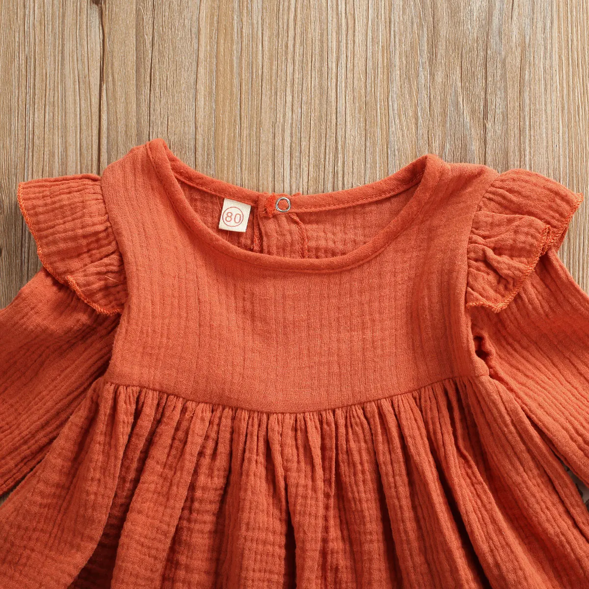 Комплект из 2 предметов, оранжевая футболка с длинными рукавами для маленьких девочек топы, длинные штаны с цветочным рисунком, наряды с леггинсами, осенняя одежда