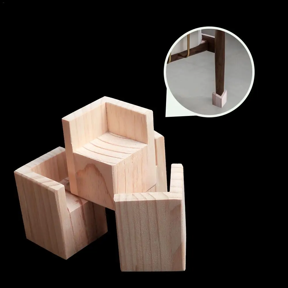 cheap 4pcs set Bed Riser Furniture Lift Increase Bed Frame Risers For Sofa Desk Create Under Bed Storage Heavy Duty Wood Color