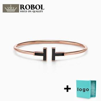 

SL 10 TFB original 925 sterling silver TFF bracelet classic rose gold T-shaped bracelet with original logo free shipping