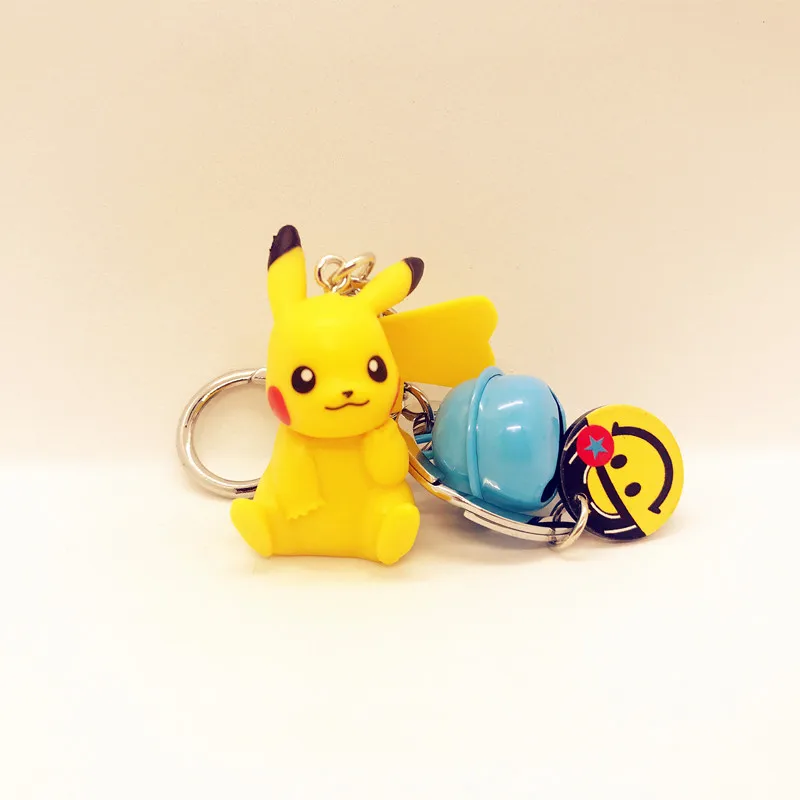 

5CM Cartoon Cute Japanese Anime Pikachu Keychain Key Ring Holder Pendant Kid Toys Key Chains Bag Charms