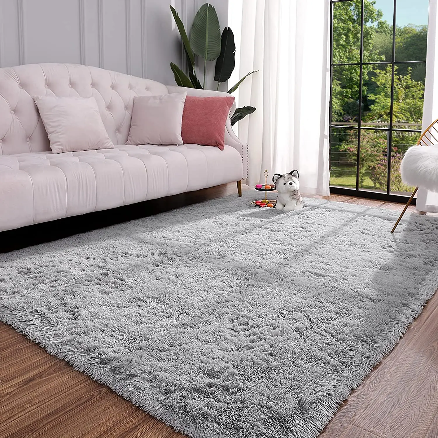 

Super Soft Area Rug Modern Living Room Carpet Fluffy Shag Rugs Home Decor Carpet Upgrade Anti-Skid Durable Rectangular Fuzzy Rug