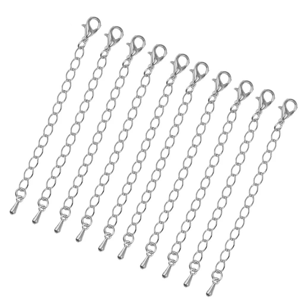 10pcs 2 Colors Extension Link Necklace Chain Extenders Women Girls Necklace Bracelet Jewelry Findings DIY Accessories 75mm 