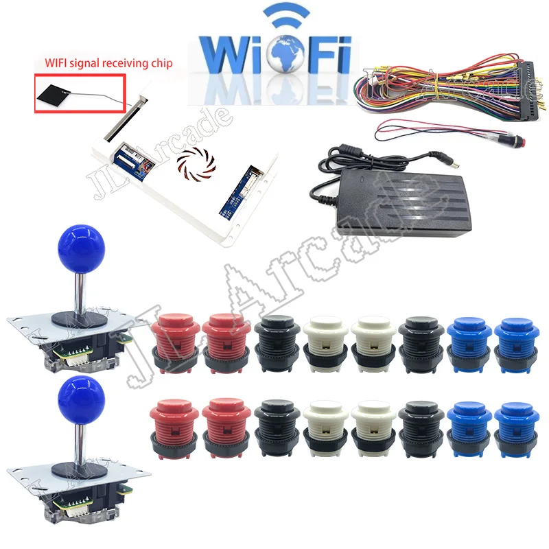 

2 Player DIY Arcade Kit Pandora Game 3D 2448 in 1 WIFI add game 8 way joystick American HAPP Style Push Button for Arcade