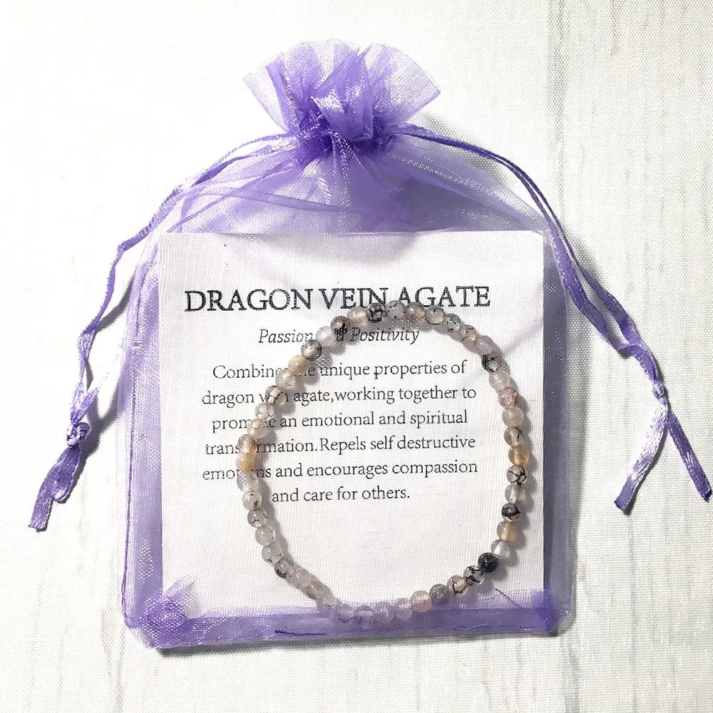 Dragon vein ворота браслет 4 мм Мини браслет с драгоценным камнем Для женщин мала-Йога браслет ручной работы Натуральный камень браслет
