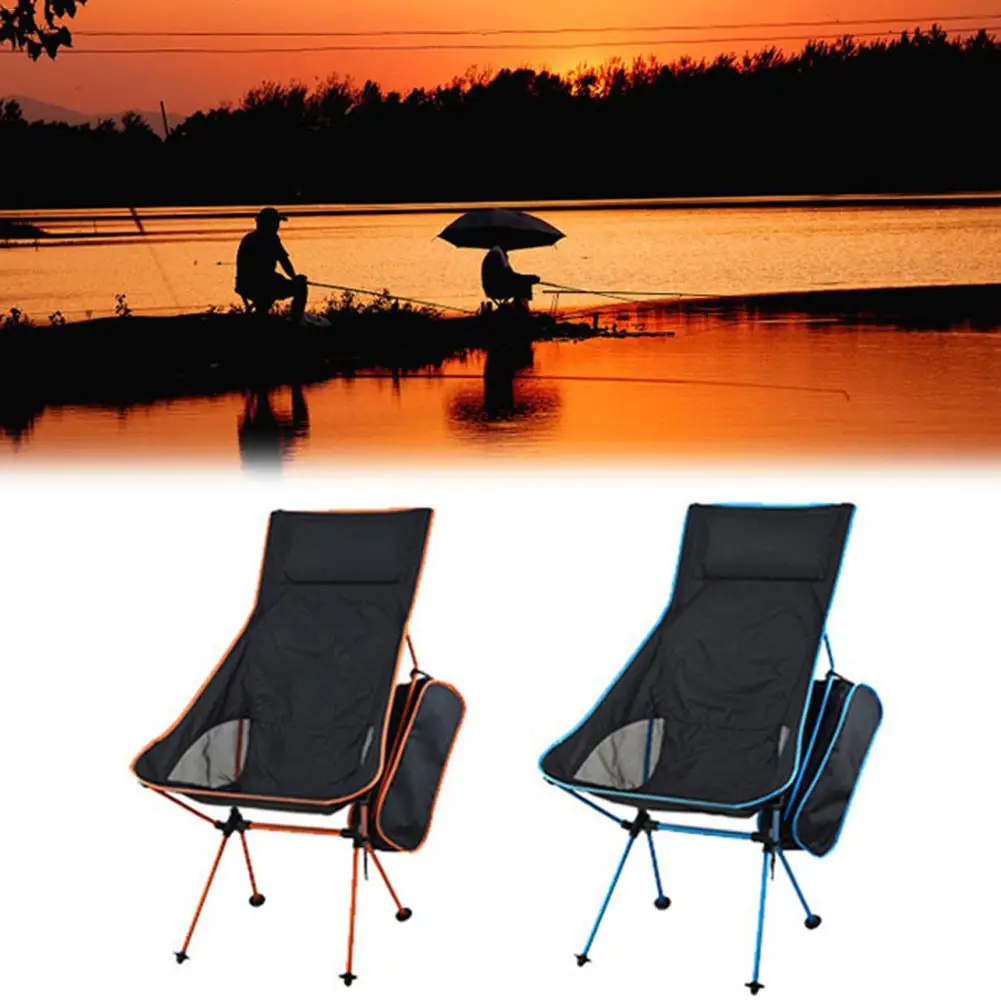 Portable Folding Chair Aluminium Alloy Back Camping Beach Chair Fishing Chair Stool Outdoor Leisure Hiking Seat Table Chair