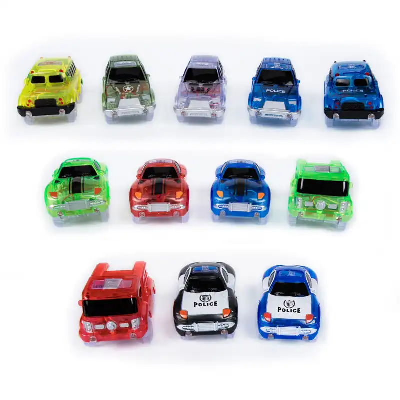 LED Light up Cars for Tracks Electronics Car Toys With Flashing Lights