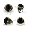 Black Natural Agate Stone Ring 925 Silver Men's Ring Castle Turkish Constantinople Auspicious Vintage Signet Ring Track Wedding 4