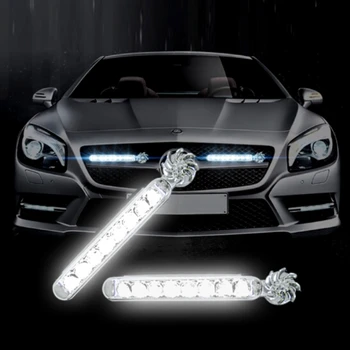 

Wind Powered Daytime Running Lights 1 Pair Vehicle Lights with Rotation Fan Car Lamp No Need External Power Supply