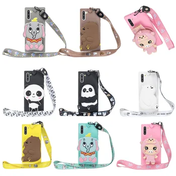 

For samsung galaxy S8 case 3D Cute Cartoon Big white bear Zipper Wallet cover for samsung S10 S9plus A70 A50 A20E note10 Lanyard