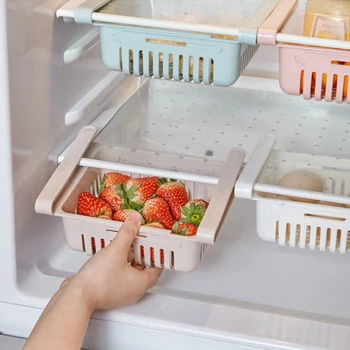 

Plastic Drawer Holder Sundries Container Multifunction Refrigerator Fruit Vegetables Storage Box PP Pull-Out Drawers Rack