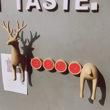 

3D Resin Animal Fridge Magnets Removable Cartoon DIY Sausage Dog/Deer Magnetic Sticker Strong Suction Cabinet Wall Stickers