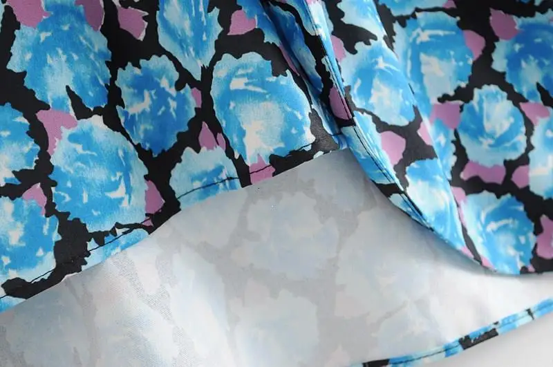 Женское осеннее платье с цветочным принтом и поясом с пышными рукавами, Короткое мини платье с v-образным вырезом, винтажное сексуальное вечернее платье vestidos