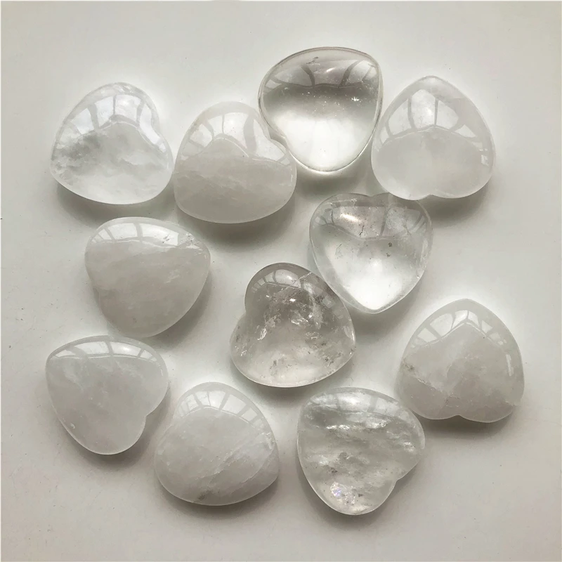 1pc Natural White Quartz Crystal Heart Shaped Stone Meditation Healing Gift Chakra Natural Stones and Minerals