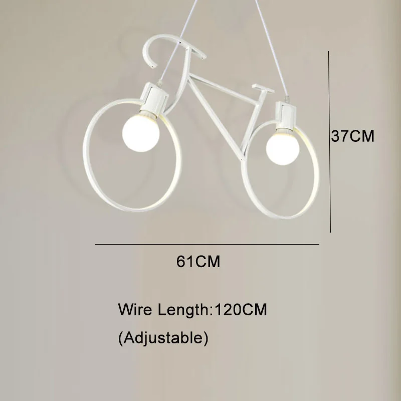 Ретро подвеска в форме велосипеда свет креативный железный светильник Гостиная кулон простой Ресторан Бар промышленные кухонные подвесные светильники - Цвет корпуса: Белый
