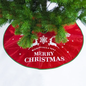 

90/120cm Christmas Tree Skirt Round Carpet Elk Snowflake Print Xmas Tree Home Decor Christmas Tree Decoration New Year Decor