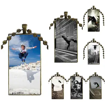 

Bronze Color Glass Cabochon With Rectangle Shaped Pendant Choker Necklace For Girls Wholesale Stunning Sports Action Parkour